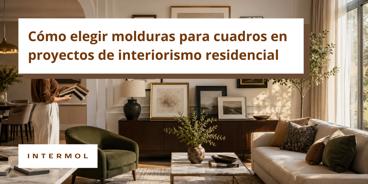 Cómo elegir molduras para cuadros en proyectos de interiorismo residencial