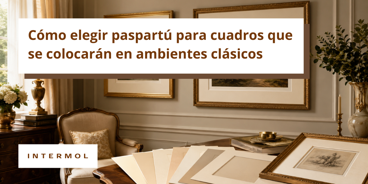 Cómo elegir paspartú para cuadros que se colocarán en ambientes clásicos