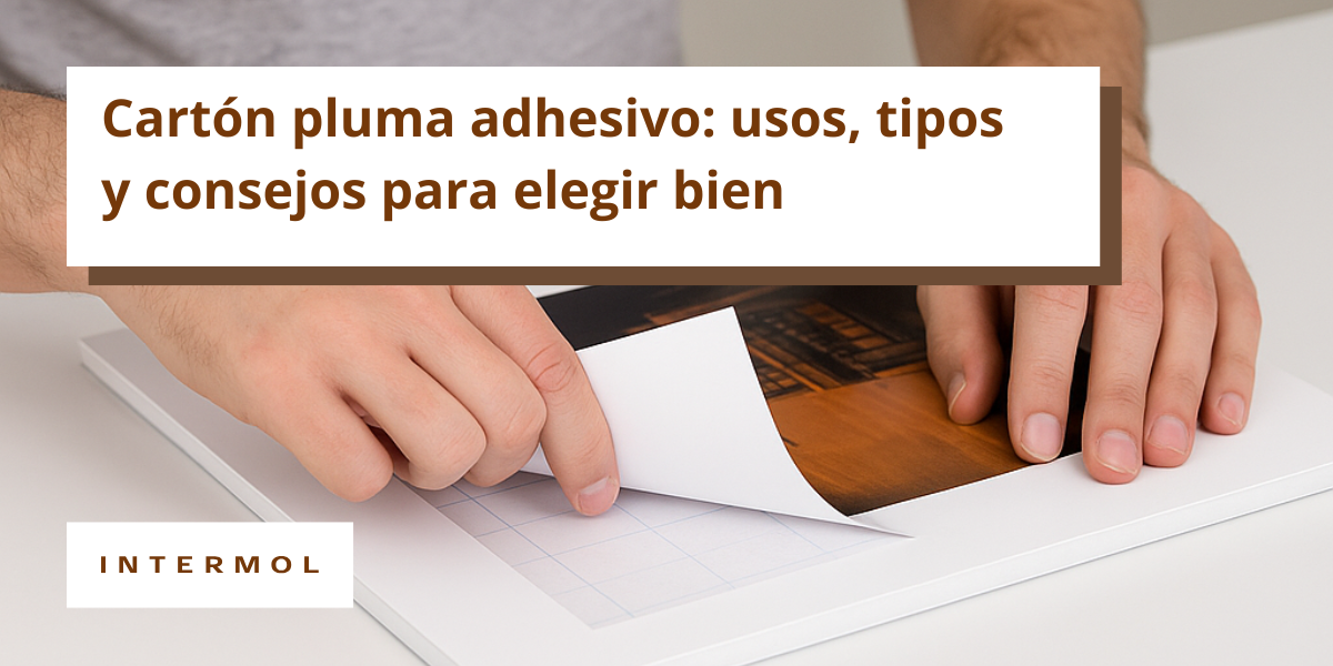 carton pluma adhesivo